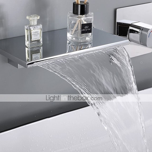 Waschbecken Wasserhahn - Wand / Wasserfall Chrom Innen Montage