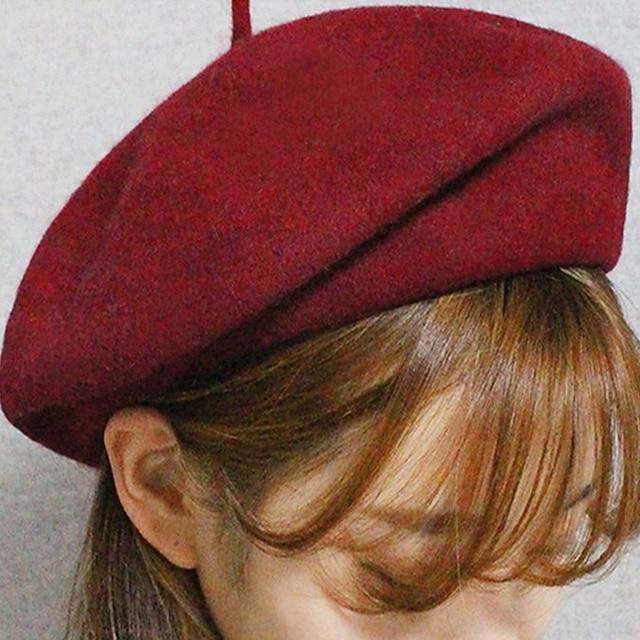  Women's Beret Hat Solid / Plain Color Sports & Outdoor Holiday Wool Cotton Casual Sweet 1 pcs