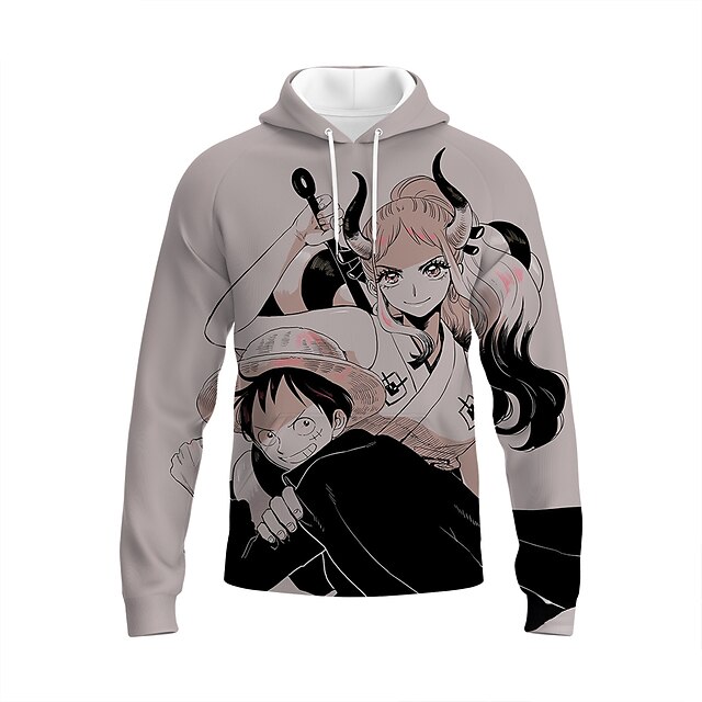 Inspirado por One Piece Monkey D Luffy Animé Dibujos Poliéster Anime 3D  Harajuku Gráfico Sudadera Para Unisexo / Pareja 8848846 2022 – $24.14