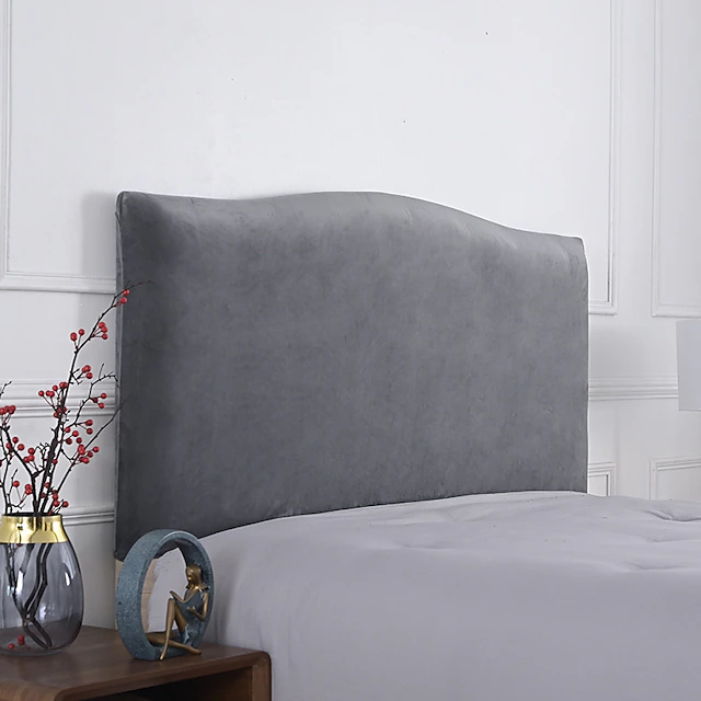 Velvet Bed Headboard Cover for Bedroom Decoration, Stretch Bed ...