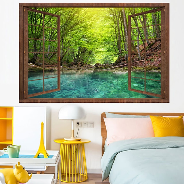 Home & Garden Home Decor | Green Forest Wall Stickers Bedroom Living Room Removable Pre-pasted PVC Home Decoration Wall Decal 1p