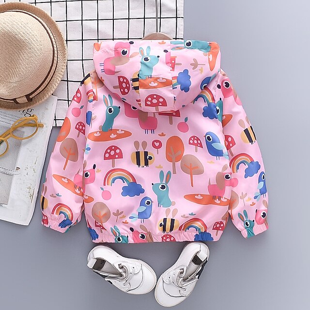 Baby & Kids Girls Clothing | Kids Toddler Girls Cardigan Long Sleeve Animal Zipper Pocket Pale Pink Cotton Children Tops Fall Sp