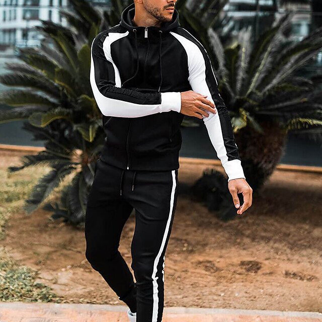 Sports & Outdoors Running, Jogging & Walking | Mens 2 Piece Tracksuit Sweatsuit 2pcs Winter Long Sleeve Moisture Wicking Breatha