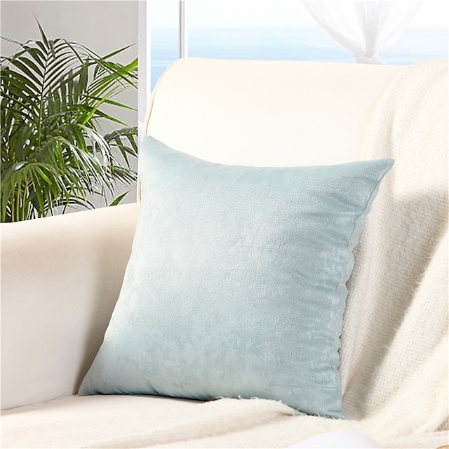 Home & Garden Home Decor | Modern Simple Solid Color 1 Piece Removable Pillowcase Square Zipper Car Cushion Waist Pillow - QX346