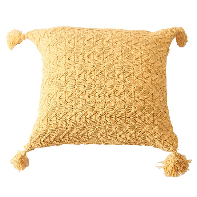 Home & Garden Home Decor | Pillow Covers Cozy Lumbar Oblong Rectangle Throw Pillow Cases Modern Fringe Cushion Covers for Couch 