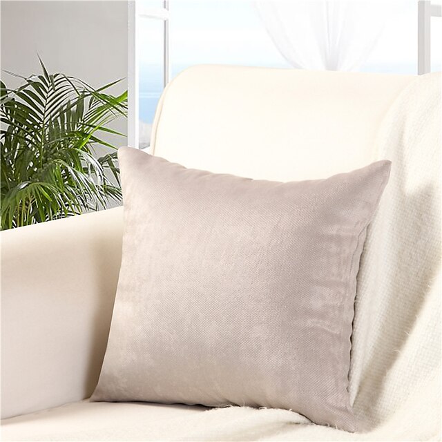 Home & Garden Home Decor | Modern Simple Solid Color 1 Piece Removable Pillowcase Square Zipper Car Cushion Waist Pillow - QX346