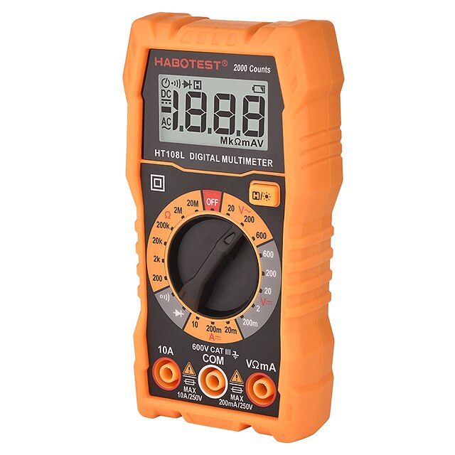HT108L Multimeter Digital Ohm Voltage Ampere Resistance 2000 counts