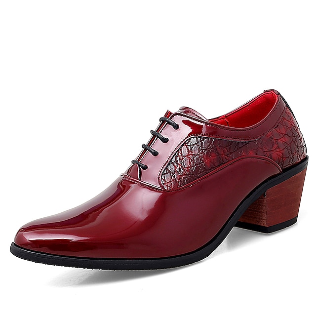  Voor heren Oxfords Derby-schoenen Formele Schoenen Jurk schoenen Schoenen voor Extra Lengte Zakelijk Brits Kerstmis Feesten & Uitgaan PU Veters Zwart Wit Rood Lente Herfst