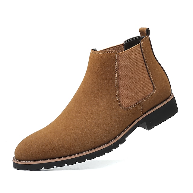  Men's Boots Chelsea Boots Casual Classic Daily PU Booties / Ankle Boots Black Khaki Brown Fall Winter