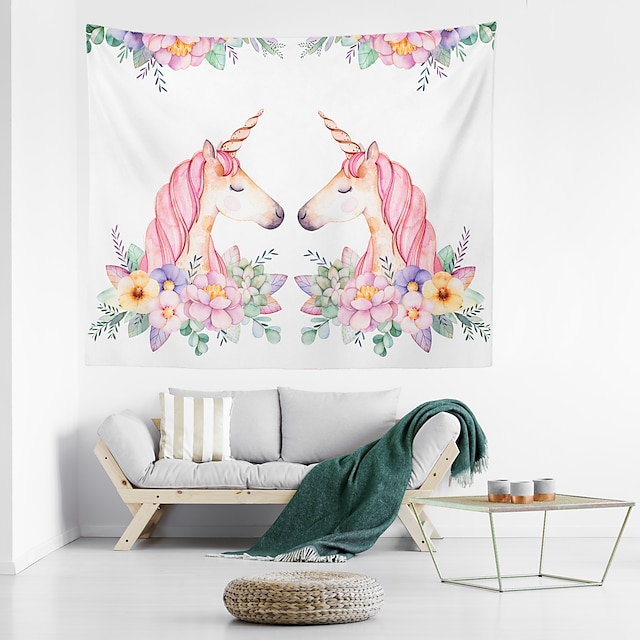 Home & Garden Home Decor | Unicorn Wall Tapestry Art Decor Blanket Curtain Hanging Home Bedroom Living Room Decoration Polyester