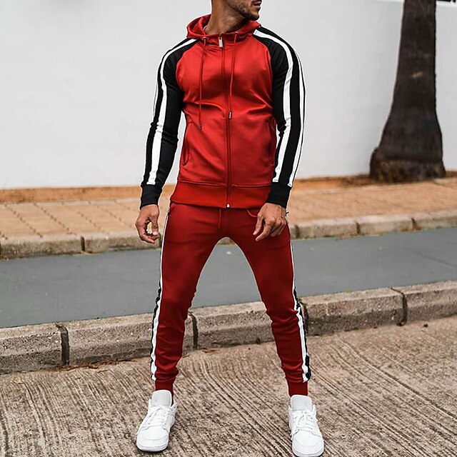 Sports & Outdoors Running, Jogging & Walking | Mens 2 Piece Tracksuit Sweatsuit 2pcs Winter Long Sleeve Moisture Wicking Breatha