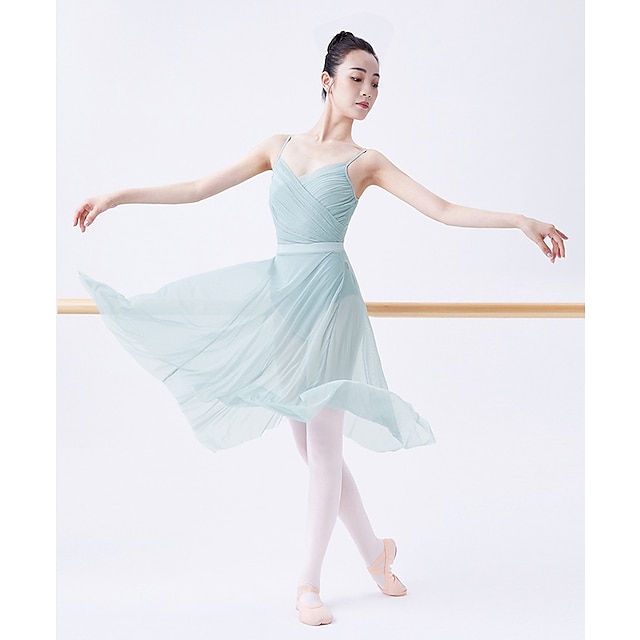  pustende ballettskjørt tyll kvinners treningsytelse ermeløs høy chinlon