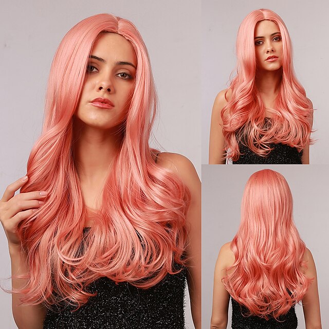 light pink synthetic wig