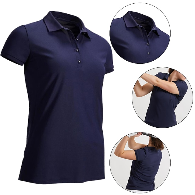  21Grams FIT Women's Golf Shirt Tennis Shirt Breathable Quick Dry Moisture Wicking Short Sleeve T Shirt Top Slim Fit Patchwork Solid Color Summer Tennis Golf Running / Stretchy / Lightweight