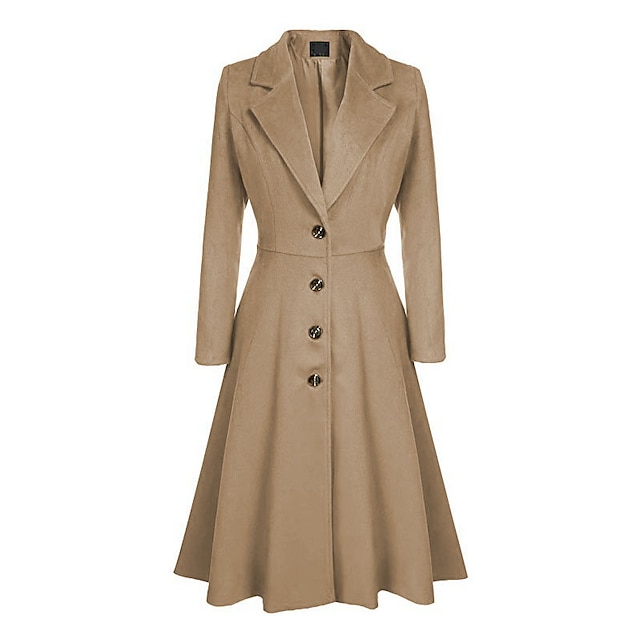 Trench Coat Pocket On Plain, Wool Trench Coat Womens Plus