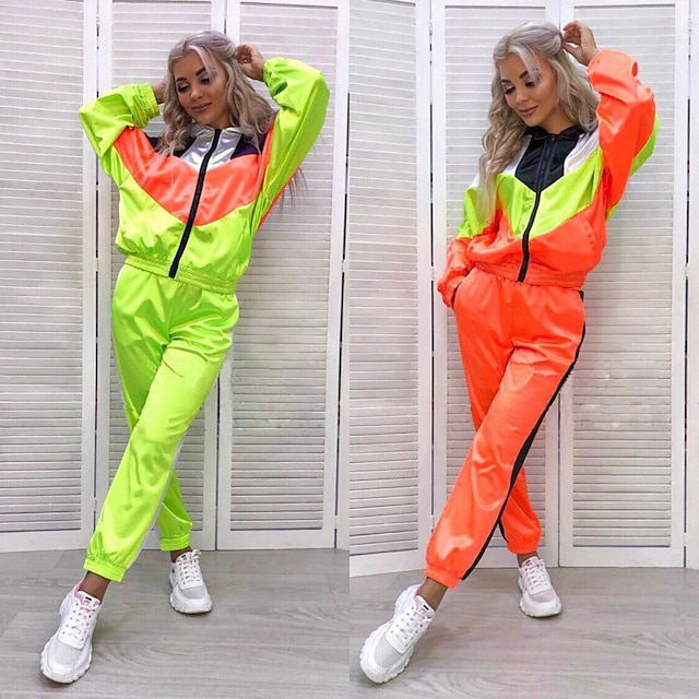 Sports & Outdoors Running, Jogging & Walking | Womens Patchwork Tracksuit Sweatsuit Jogging Suit Street Casual Winter Long Sleev