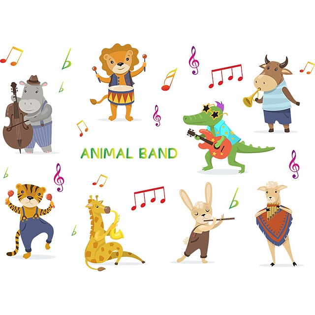 Home & Garden Home Decor | cartoon small animal concert childrens bedroom entrance wall beautification decorative wall stickers 