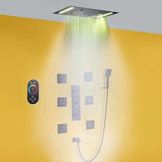  rubinetto doccia da bagno set / 50x36 cm soffione doccia a led / doccetta inclusa / rubinetto miscelatore vasca caldo / freddo / ottone / contemporaneo