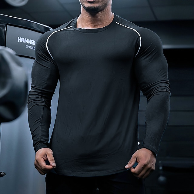 Sports & Outdoors Running, Jogging & Walking | Mens Long Sleeve Workout Tops Sweatshirt Sweatshirt Top Summer Breathable Sweat w