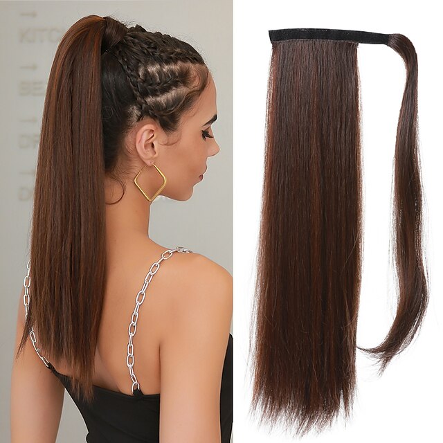 Beauty & Hair Wigs & Hair Pieces | HAIR CUBE Long Straight Ponytail Hair Synthetic Extensions Heat Resistant Hair Wrap Around Po