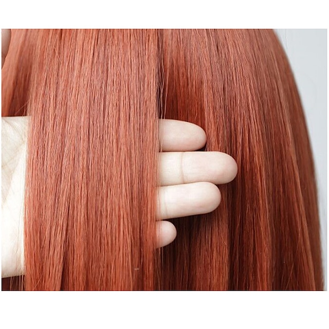 Beauty & Hair Wigs & Hair Pieces | Red Wigs For Women Synthetic Mid-Length Red Straight Wig with Bangs Synthetic Heat Resistant 