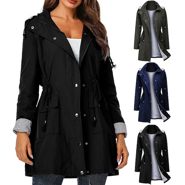 Womens Winter Padded Coat Hooded Raincoats Waterproof Windproof Outdoor Jacket