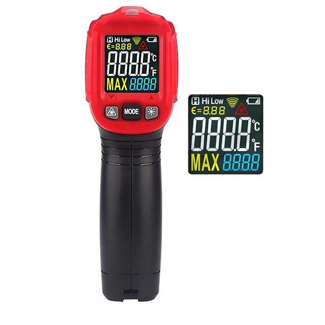  HT650A Digital Industry Infrared Thermometer Laser Temperature Meter Non-contact Pyrometer IR termometro Color LCD Light Alarm