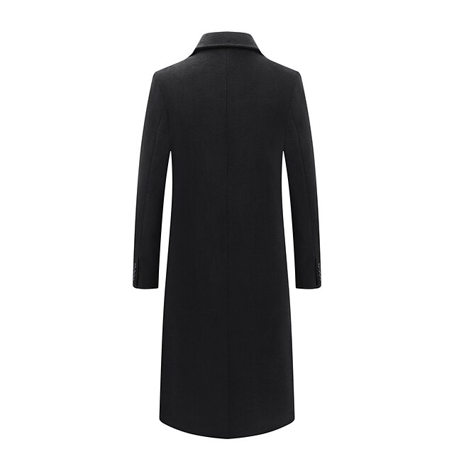 Men's Winter Coat Wool Coat Peacoat Street Business Winter Fall Woolen ...