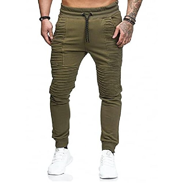 pantaloni della tuta da uomo active basic jogger in felpa con tasche  laterali verde militare del 8850709 2022 a $21.41
