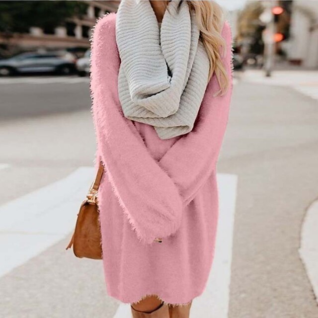 Sweater Jumper Dress Short Mini Dress 