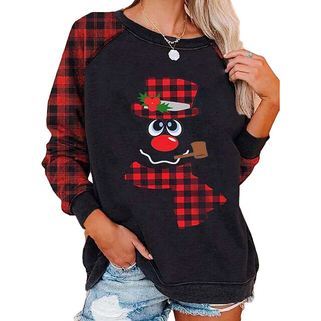 Women's Sweatshirt Pullover Plaid 