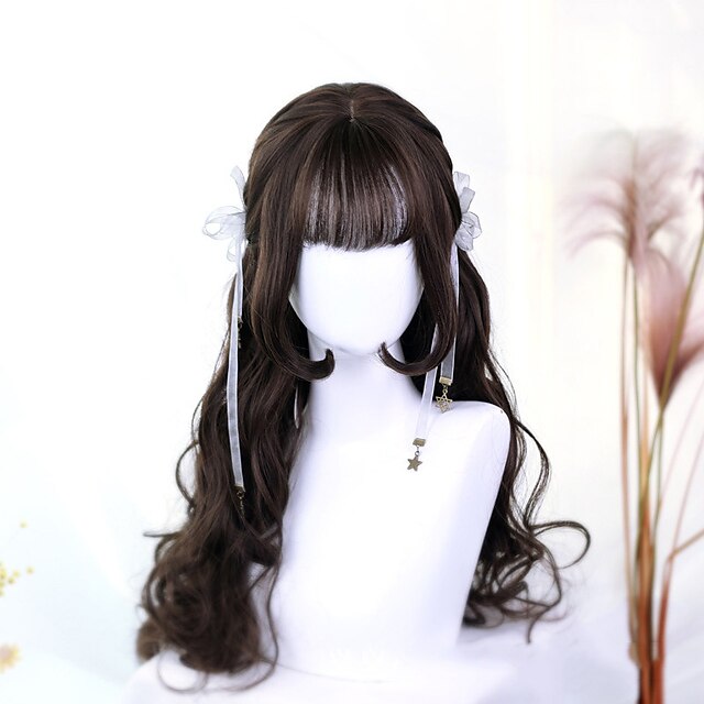 Beauty & Hair Wigs & Hair Pieces | Long Ombre Colorful Synthetic Cosplay Lolita Harajuku Wig With Bangs Natural Wavy Wigs Pink P