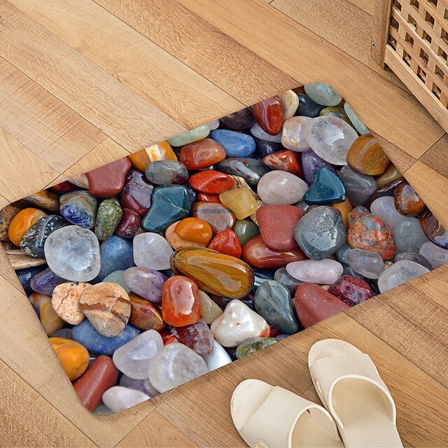 Home & Garden Bath Accessories | Color Pebbles Series Digital Printing Floor Mat Modern Bath Mats Nonwoven / Memory Foam Novelty