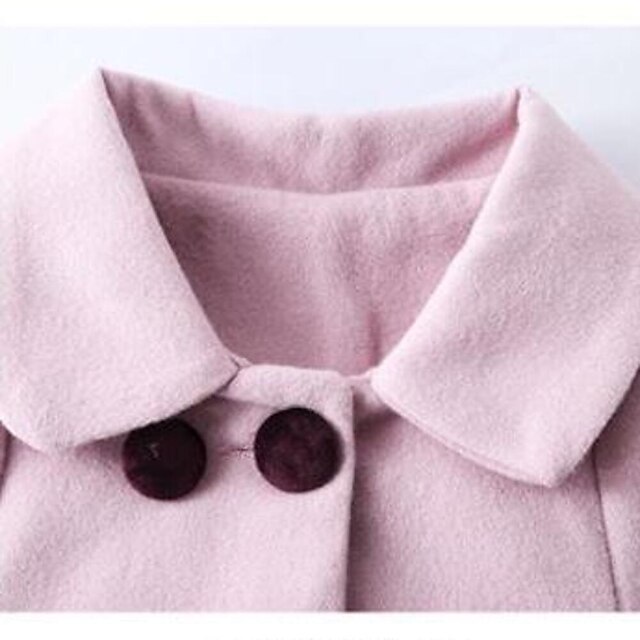 Baby & Kids Girls Clothing | Kids Girls Coat Pink khaki Bow Fall Winter Fashion 2-12 Years / Wool / Warm Ups / Sweet / Cotton - 