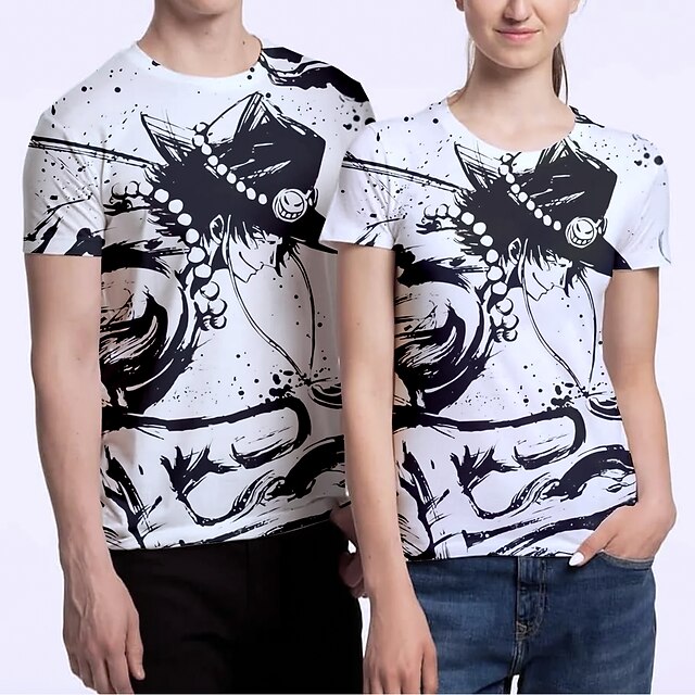 22年 に触発さ ワンピース ポートガス D エース ｔシャツ 21 アニメ系 ポリエステル100 アニメ 3d 原宿 グラフィック柄 Tシャツ 用途 男性用 女性用 カップル用 コレクション 12 19