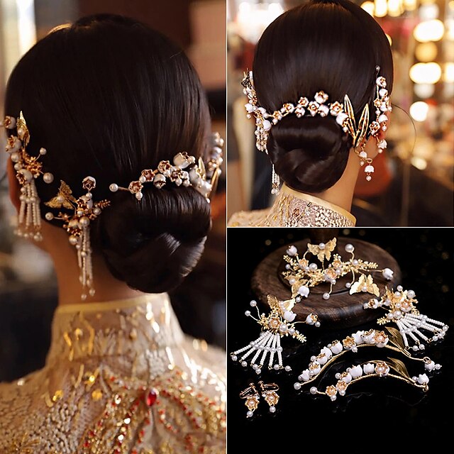  1 pièce mariée xiuhe coiffe style chinois phénix couronne costume cheveux accessoires costume robe dragon et phénix robe avec accessoires