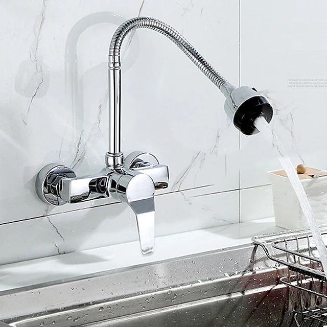  robinet de cuisine - mitigeur monotrou chromé bec central central robinets de cuisine contemporains