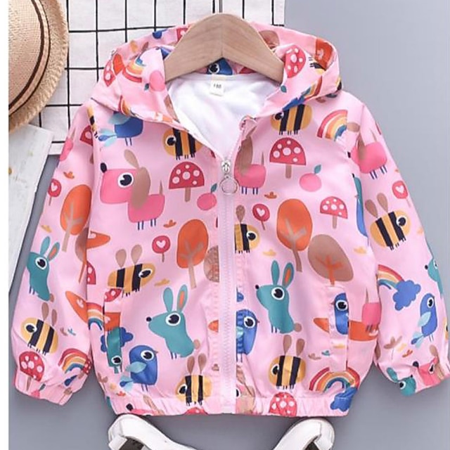 Baby & Kids Girls Clothing | Kids Toddler Girls Cardigan Long Sleeve Animal Zipper Pocket Pale Pink Cotton Children Tops Fall Sp