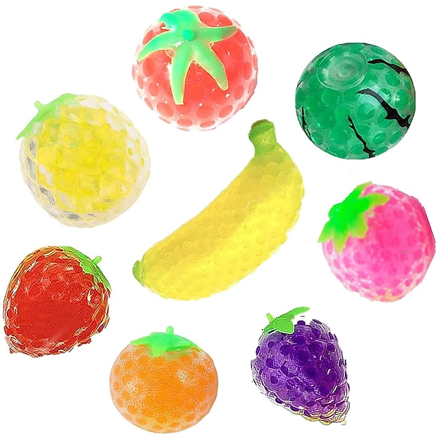  1piece Squishy Balls Fidget Toy, Fruit Water Bead Filled Squeeze Stress Balls, Sensory Stress Mini Ball Toy, Stress Relief for ADHD,OCD,Autism, Depressions -for Boy Girl and Adults ( Random)