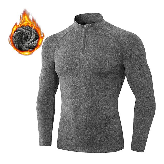 Sports & Outdoors Running, Jogging & Walking | YUERLIAN Mens Long Sleeve Compression Shirt Running Shirt Half Zip Sweatshirt Top