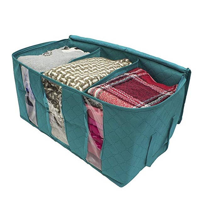 Home & Garden Home Decor | Large Capacity Clothes Storage Bag Organizer with Reinforced Handle Thick Fabric for Comforters Blank