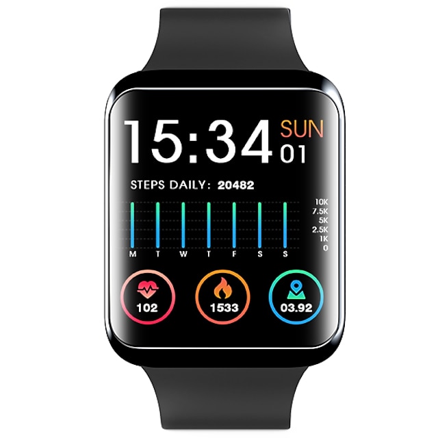  KESHUYOU i7 Slimme horloge 1.4 inch(es) Smart horloge Bluetooth 4G Stappenteller Slaaptracker Hartslagmeter Compatibel met: Android iOS Dames Heren Berichtherinnering Stappenteller IP 67 44 mm