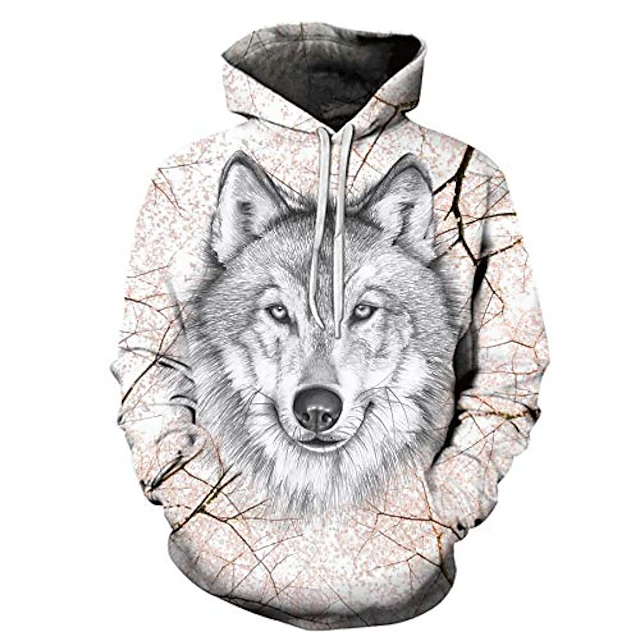 Men's Wolf Animal Patterned Hoodie Hoodies Sweatshirt Vintage Designer Long Sleeve Hooded WY-0325 WY-0326 Designer 14