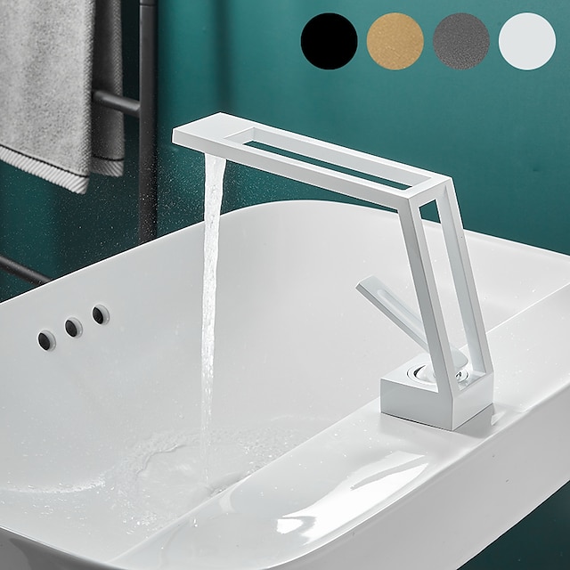  ברז כיור אמבטיה - מצופה אלקטרו קלאסי / גימורים צבועים מרכזי סט ידית אחת ברזי אמבט אחד