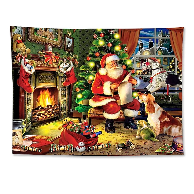 Home & Garden Home Decor | Christmas Santa Claus Holiday Party Wall Tapestry Art Decor Blanket Curtain Hanging Home Bedroom Livi