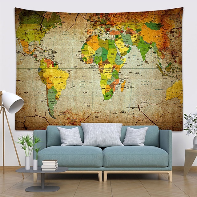 Home & Garden Home Decor | World Map Wall Tapestry Art Decor Blanket Curtain Hanging Home Bedroom Living Room Decoration Polyest