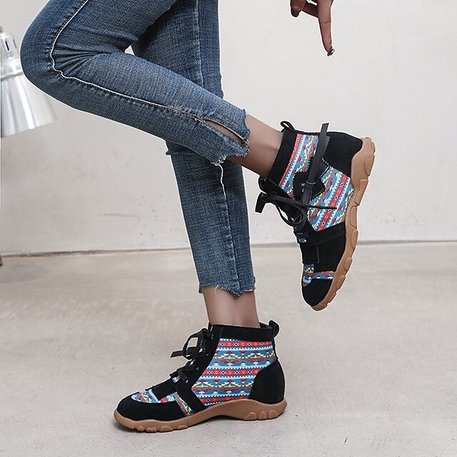 Mujer Botas Botines Botines Tacón Plano Dedo redondo PU Cordones Bloque de  color Morado Rojo Azul 8807845 2022 – €36.99