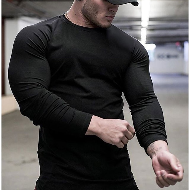 Men's Long Sleeve Running Shirt Tee 
