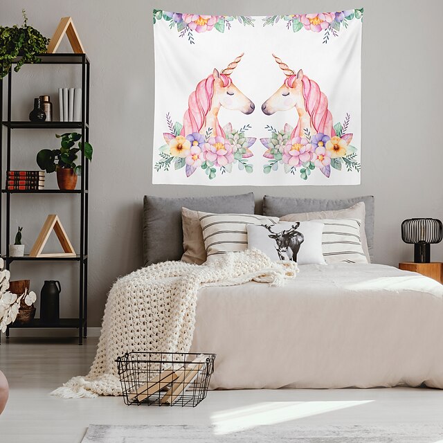 Home & Garden Home Decor | Unicorn Wall Tapestry Art Decor Blanket Curtain Hanging Home Bedroom Living Room Decoration Polyester