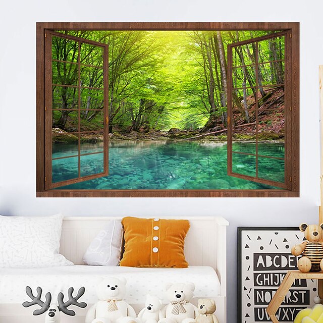 Home & Garden Home Decor | Green Forest Wall Stickers Bedroom Living Room Removable Pre-pasted PVC Home Decoration Wall Decal 1p